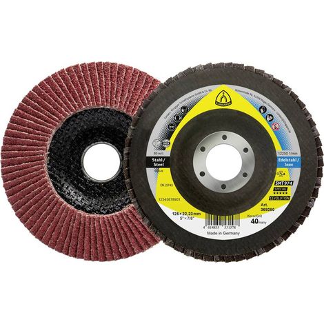 Klingspor 369280 Mocio in ceramica SMT 974, 125 x 22,23 mm grana 40 Diametro 125 mm 10 pz. (1/2)
