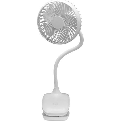 Ventilatore da tavolo con morsetto  bianco 5w 3+1velocità alimentatore usb ricaricabile motore 5asp dc 36x12,5x11,5cm wireless
