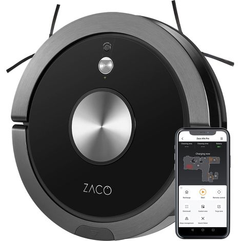 ZACO Robot aspirapolvere e lavapavimenti A9sPro WiFi, Controllo Alexa, Google, App, 3 in 1 Aspira e lava intelligente, navigazione telecamera e mappatura, per parquet, tappeti e peli di animali (1/5)