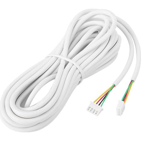 Câble pour porte vidéo, 4 conducteurs 30 m Câble en cuivre flexible rond de 0,3 mm² pour système de visiophone, avec 2 connecteurs de câble de rechange (1/5)