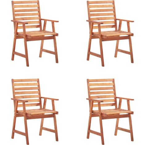 Maison Exclusive - Sedie da Pranzo da Esterni con Cuscini 4 pz Massello di Acacia