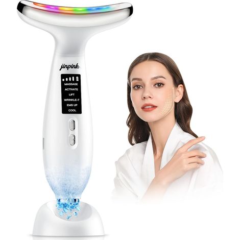 Appareil Visage Anti Ride Lifting: Masseur Visage 5°C Froid & 45°C Chaleur – Appareil Massage de Beauté Electrique EMS 6 Modes LED 7 Couleurs – Soin Anti-Âge Raffermissant Face Cou Double Menton Lift (1/5)