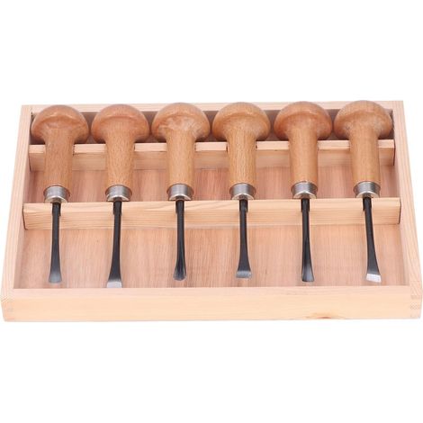 Ensemble de ciseaux à bois, outils à main de Sculpture, poignée en champignon, accessoires d'artisanat d'art DIY (1/5)