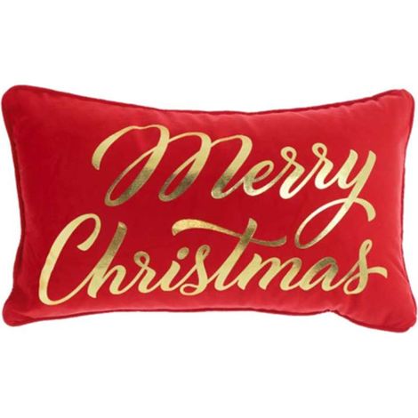 CUSCINO MERRY CHRISTMAS, 30X50CM, ROSSO