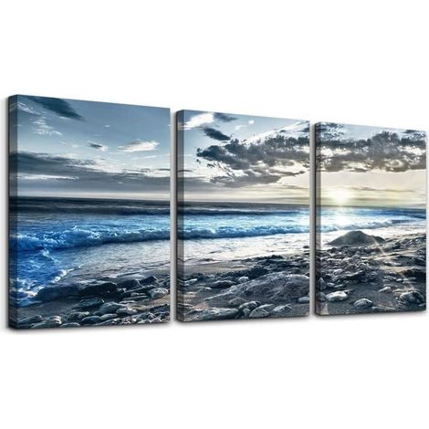 Sonnenaufgang Bilder Leinwandbild Strand Meer Ozean Landschaft 40x30cm (1/5)