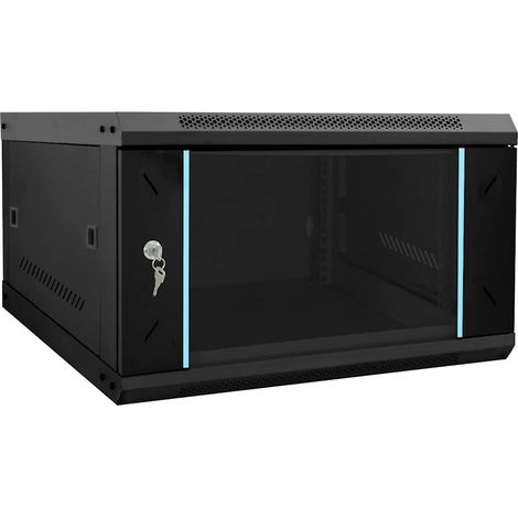 vidaXL Armoire réseau avec stockage Noir 53 x 60 x 30 cm Acier