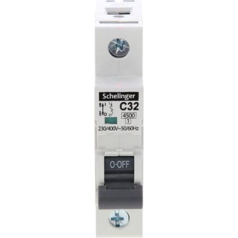 Interruttore automatico 1P C 32A 4,5kA AC Schelinger A02-G7-1P-C32