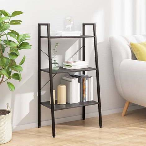 Étagère sur pied 3 niveaux Étagère de rangement Armoire de rangement Noir 56x35x108 cm BRZH652791 (1/5)