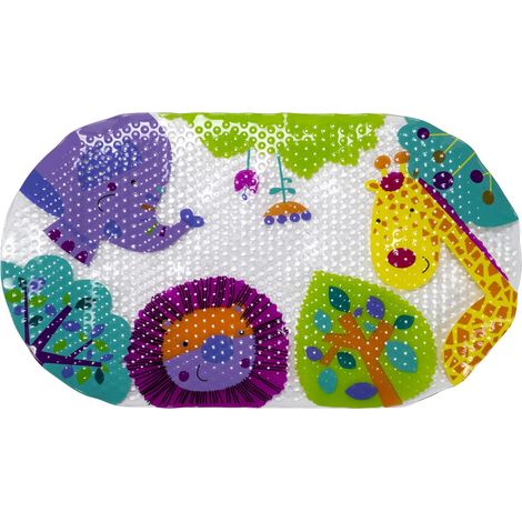 Croydex Non Slip Bath Mat, Animal Kingdom Design for Kids Bathroom, 69 x 39cm (1/5)