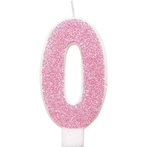 Candelina di compleanno rosa numero 0