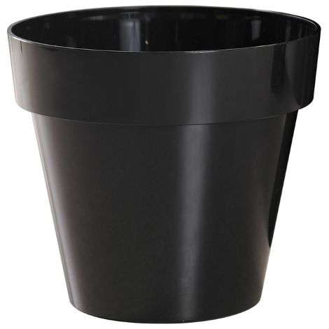Vaso rotondo "Mitu XL" in materiale sintetico finitura lucida per piante e fiori vasi di alta qualità da interno ed esterno di diverse dimensioni e colori - Select 1: Nero - Select 2: ø35 cm
