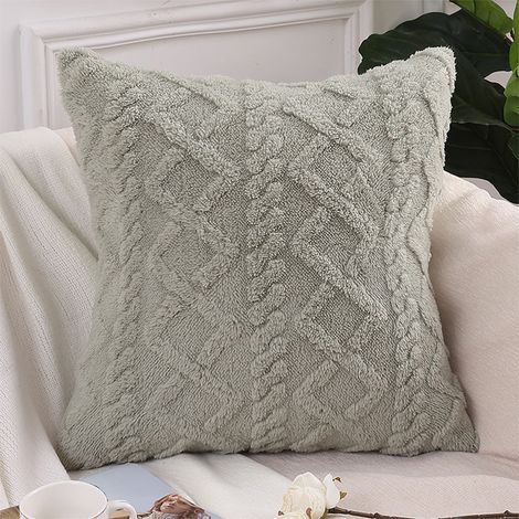 Housse De Coussin - Velours Shu - 45x45 Cm - Vert Menthe - Fermeture Zippée Invisible - Pour Coussin Décoratif Salon Bureau (1/5)