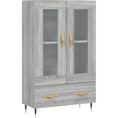 Aparador cómoda cómoda armario mueble organizador cocina salón salón alto Sonoma 69,5 x 31 x 115 cm madera contrachapada gris 020035406