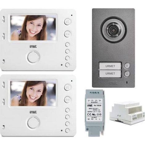 Urmet KIT Videocitofono Bifamiliare Miro Mikra 2 Fili - 1722/94