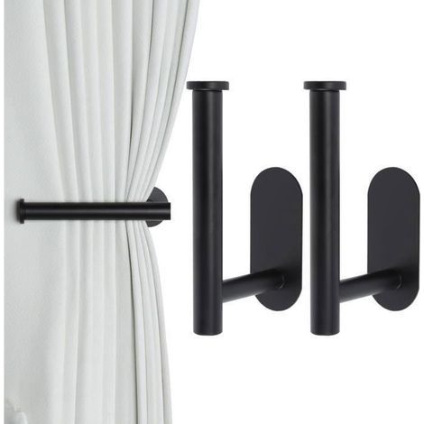2-Pack Adhesive Curtain Hooks - No-Drill Curtain Holdbacks