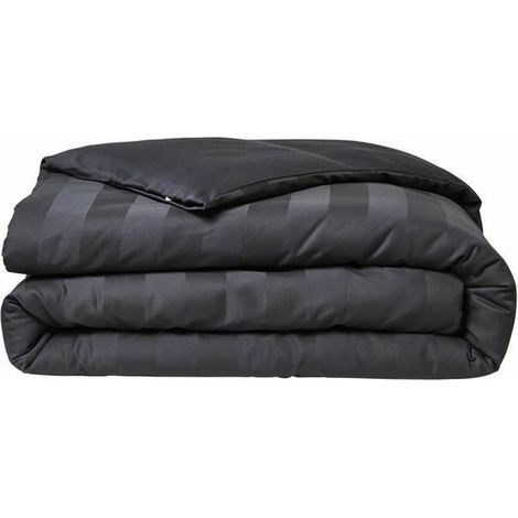 Parrure de lit TODAY Prestige - 220 x 240 cm - 2 personnes - 100% Satin de coton - Fusain (1/2)
