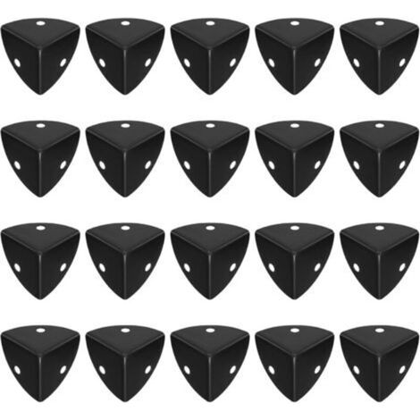 20 Pcs Protection Coin de Table en Métal, Protection Angle Metal, Protecteurs d'angle en Métal, Protection Coin Meuble en Métal, Coins de Protection pour Boîtes, Armoires, Bureaux, Meubles(Noir)