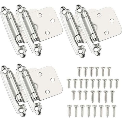 6 Pcs Charniere Porte Charnière à Fermeture Automatique Matériau en Acier Laminé à Froid Paumelle Ressort avec Amortisseur pour Porte Placard Armoire à Chaussures Bibliothèque Cave à Vin (1/4)