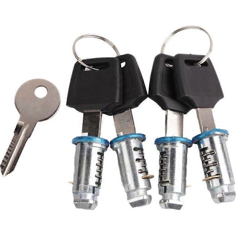 Lot de 4 cylindres de serrure de rechange pour barres de toit de voiture, système à clé unique (1/5)