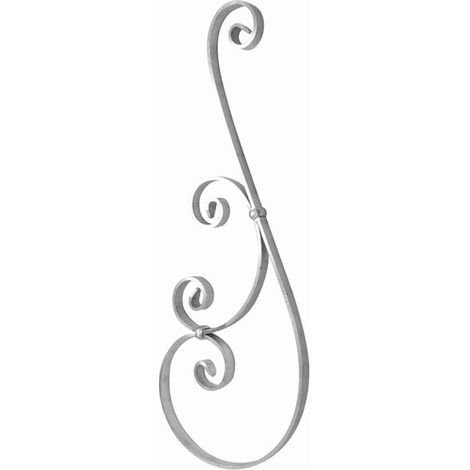 Décor volute portail alu 720x240 - Plat 20x6 mm  - DECO FER FORGE (1/2)