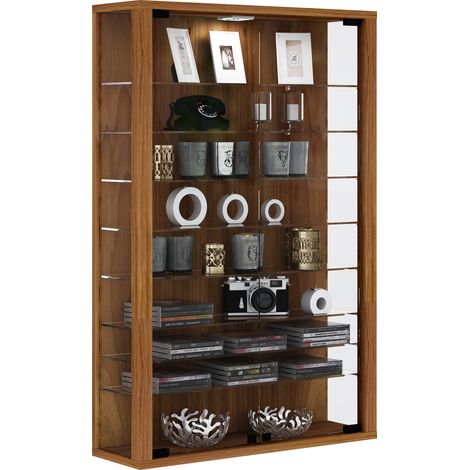 Ebuy24 – Vitrine murale en verre de sécurité ESG 91x59x18 – 8 étagères – Montage mural rapide – Pour collection de montres, voitures, parfums