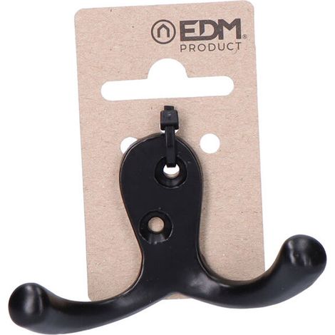 Appendiabiti doppio in alluminio nero EDM (1/2)