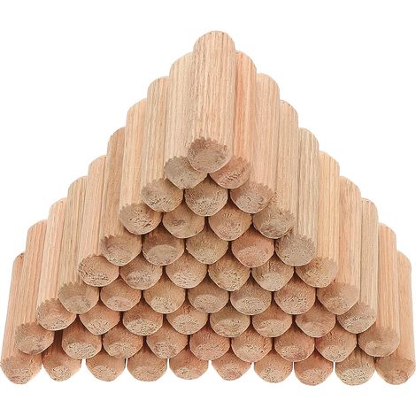 400 Pieces Wooden Dowels 10x40mm, Furniture Dowels, Grooved Wooden Dowels, Wooden Dowels for Furniture Craft and DIY Projects (1/5)