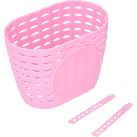 Panier à vélo enfant en plastique épais, résistant à l'usure et durable, pour poussette ou vélo enfant, rose (1/5)
