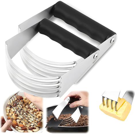 Lot de 2 coupe-pâtisseries en acier inoxydable et grattoir d'établi, outil de cuisson polyvalent efficace avec poignée ergonomique(cutter)