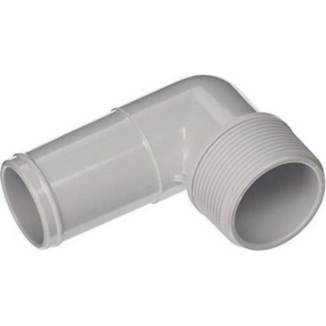 Coude 1.5 pouce x 38 mm bosselé – Plastique dur blanc – Compatible sorties d'aspiration et filtres Hayward - SPX1105Z3