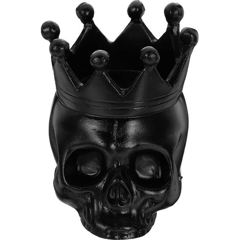 CCYKXABougeoir en Résine Noir de Crâne Couronne, Design Léger et Robuste, Chandelier Halloween Rétro pour Restaurants et Hôtels (1/5)