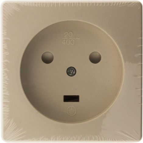 Einbaudose 20A - 2 Pol + Erde Weiß