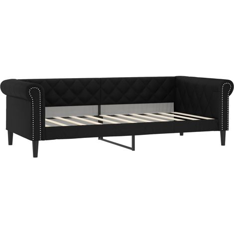 Day Bed without Mattress Black 90x190 cm Faux Leather vidaXL