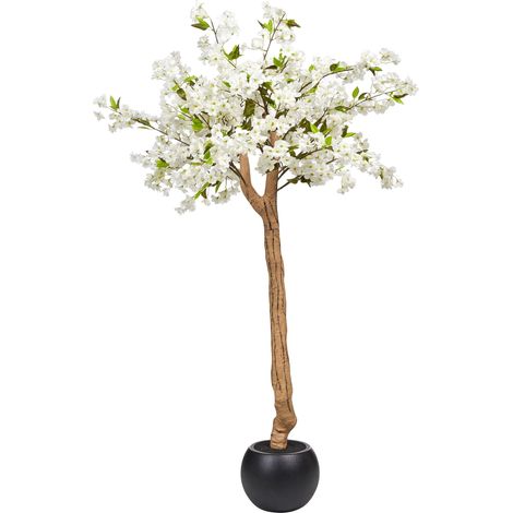 Pianta artificiale in vaso da interno decorazione in plastica con vaso nero 180 cm Cherry Tree (1/5)