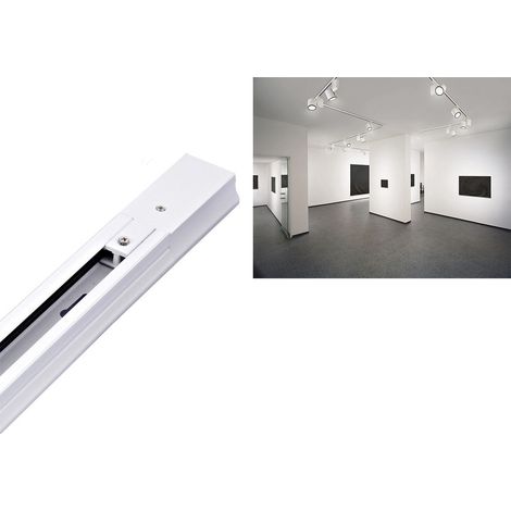 Binario Porta Faretti Led Monofase 98x4x2 Scivolamento Manuale Bianco PAR30 (1/5)