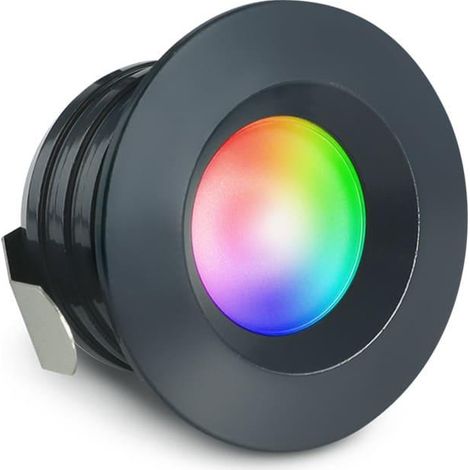 Einbaustrahler Mini flach Torino 3W IP44 durchverbindbar - Lichtfarbe: RGB+2700K - Farbe: anthrazit RAL 7016