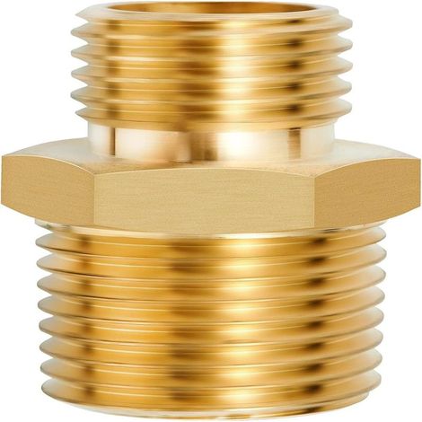 Irovami Raccord laiton 3/4″ vers 1″ – Sans plomb, réparation – Idéal pour tuyau arrosage, jardin (1/5)