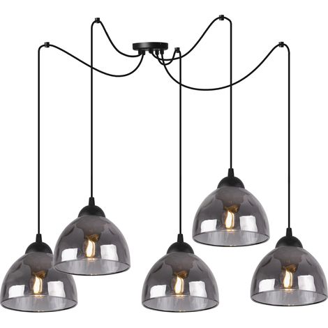LAMPADA A SOSPENSIONE VENICE SPIDER 5PLN GRAFITE LAMPADE E27 (1/5)