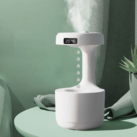Antigravitations-Luftbefeuchter mit Wassertropfenfunktion, USB-Anschluss, für Zuhause, Schlafzimmer, Büro, Arbeitszimmer, geräuschlos, Anti-Reflux, Antigravitation, weiß. (1/5)