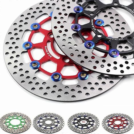 Disque de frein flottant universel pour moto CNC, 3 trous 260 x 70 mm / 5 trous 260 x 60 mm, compatible Honda et Yamaha - 260 x 60 mm, orange (1/5)