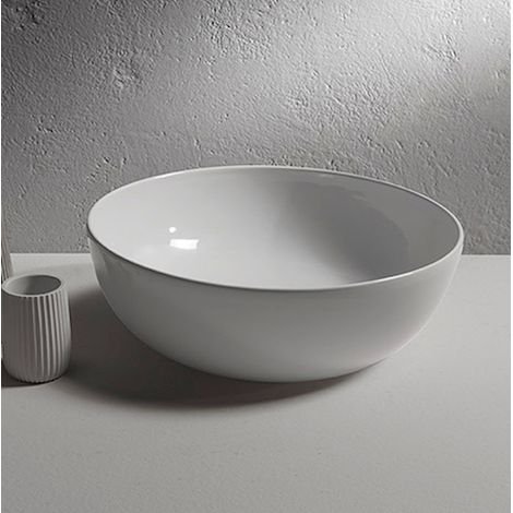 CERAMICA GLOBO T-edge lavabo appoggio 45x45 bianco opaco codice prod: B6T45BO (1/5)
