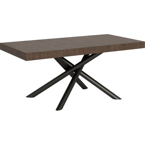 Tavolo "Pesaro" allungabile in legno per sala da pranzo -Fisso 130 cm / Cemento (1/4)