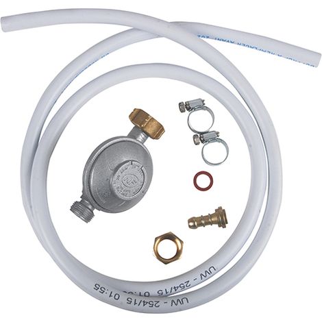 FP – Tuyau gaz butane 1,50m – Détendeur à sécurité 28mbar – 2 colliers de serrage – Certifié NF