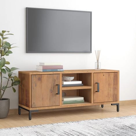 Meuble TV Marron 110x35x48 cm Bois de pin massif (1/5)
