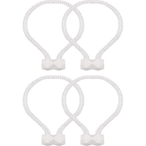 4 attaches magnétiques pour rideaux, blanc, lot de 4. (1/5)