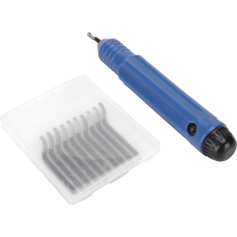 Kit de découpe des bavures avec 10 lames remplaçables, outil portatif pour ébavurage, adapté à la résine époxy, cuivre et plastique. (1/5)
