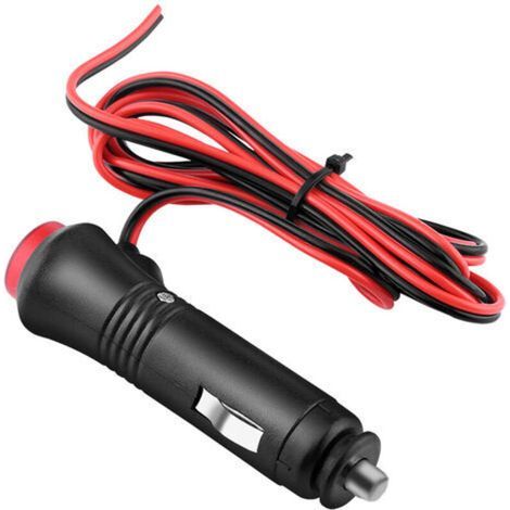 Adattatore per spina accendisigari da 12V-24V con pulsante di accensione e indicatore LED rosso, cavo da 1,5 m, corrente 10A, potenza 60W. (1/5)