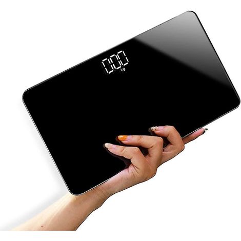 Balance de voyage pour peser le corps, petite balance portable numérique avec miroir de salle de bain, mini balance électronique pour la santé personnelle, chargement USB. (1/5)