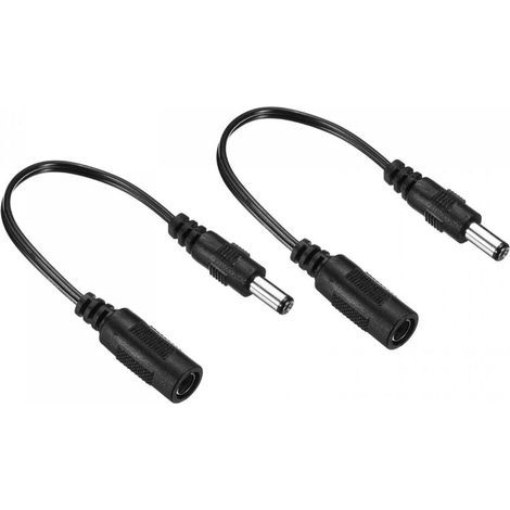 Set mit 2 DC-Verlängerungskabeln, Buchse 5,5 x 2,1 mm auf Stecker 5,5 x 2,5 mm – Für LEDs, Überwachungskameras, Netzteile (1/5)