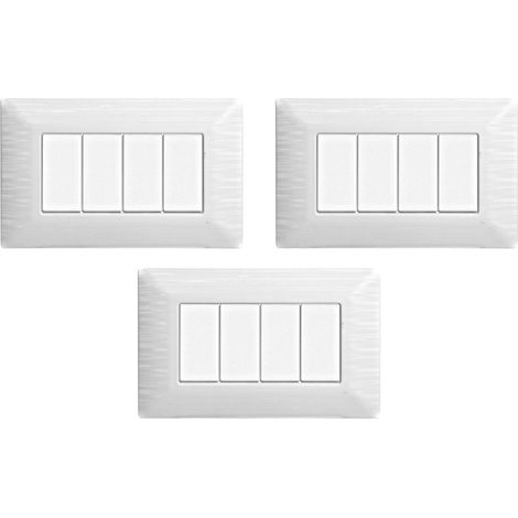 gloca Set Placche Plastica Compatibili Matix (3 Pezzi Bianco Satinato, 4 Posti) (1/4)